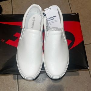 Old Navy All White Slip On Shoes